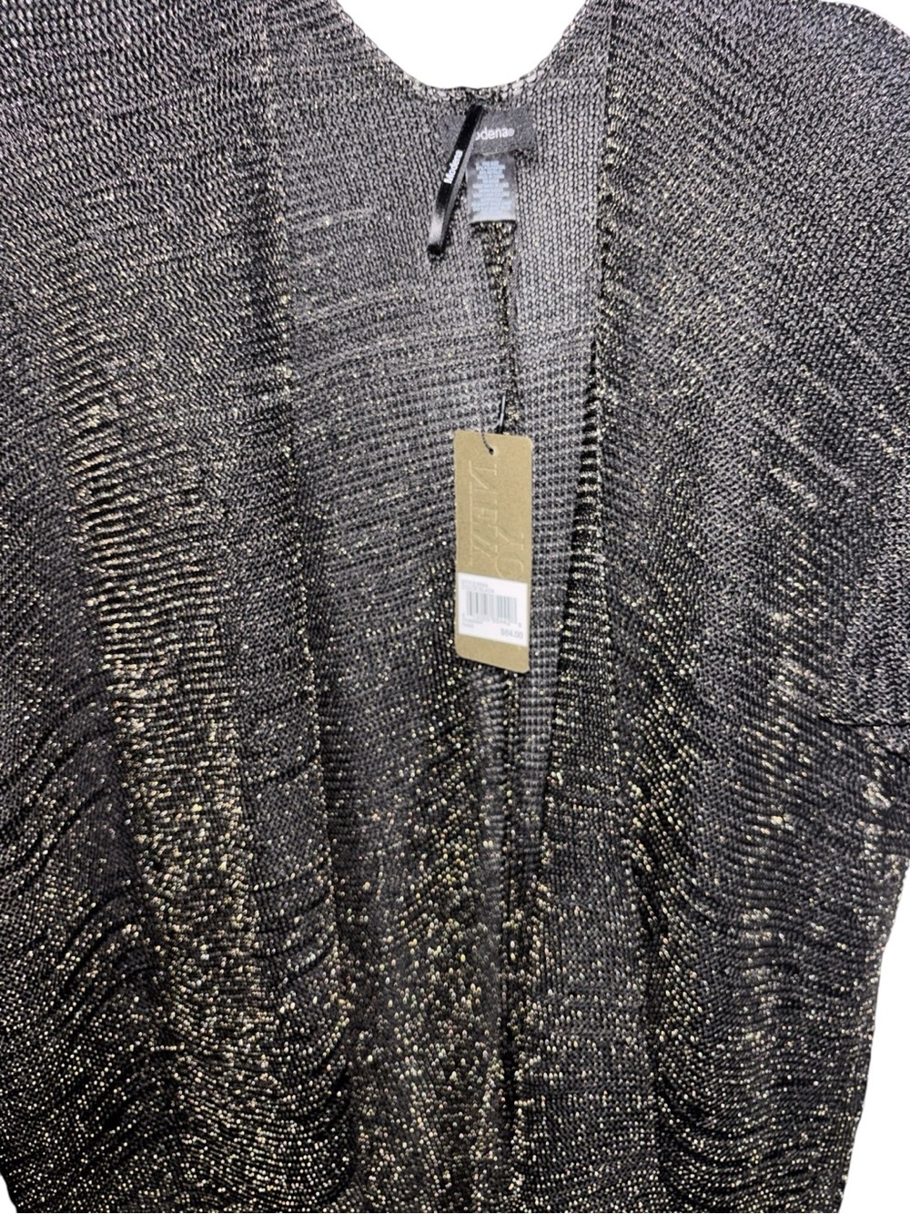 Metallic Open-Front Short-Sleeve KIMONO - Black & Gold, NWT RT $64 - Picture 7 of 7